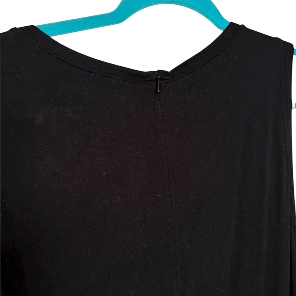 Eileen Fisher Black Cotton Sleeveless Jumpsuit Elastic Waistband Womens Medium - Picture 9 of 12